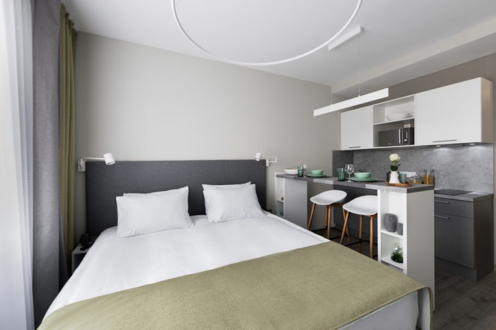 Отель In2It Санкт-Петербурге, вид на двуспальную кровать