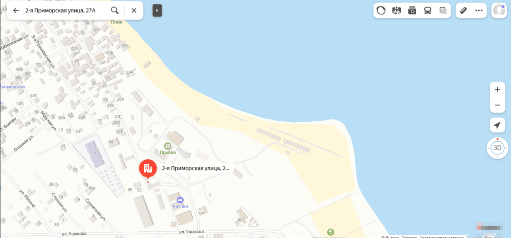 Отель Прибой в Дагестане, на карте.png