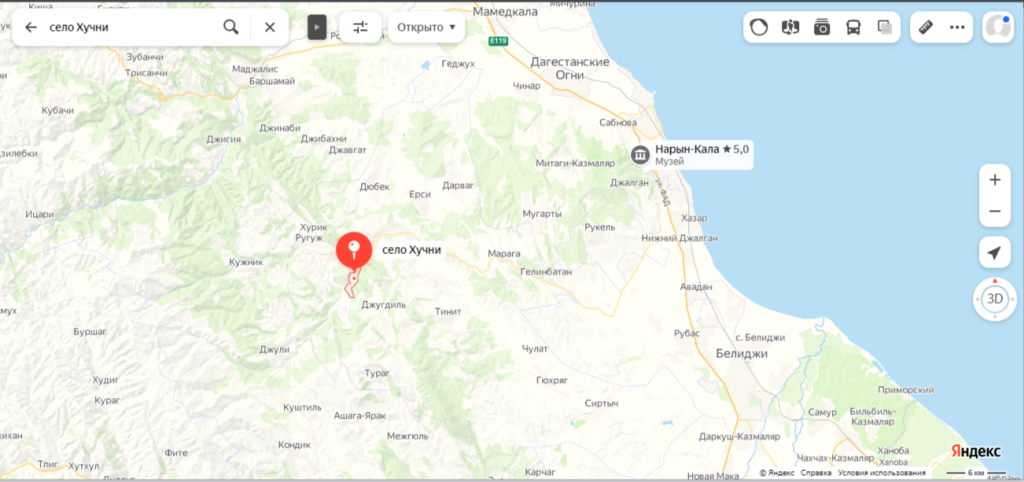 Село Хучни, Дагесан на карте.png Село Хучни, Дагесан на карте.png