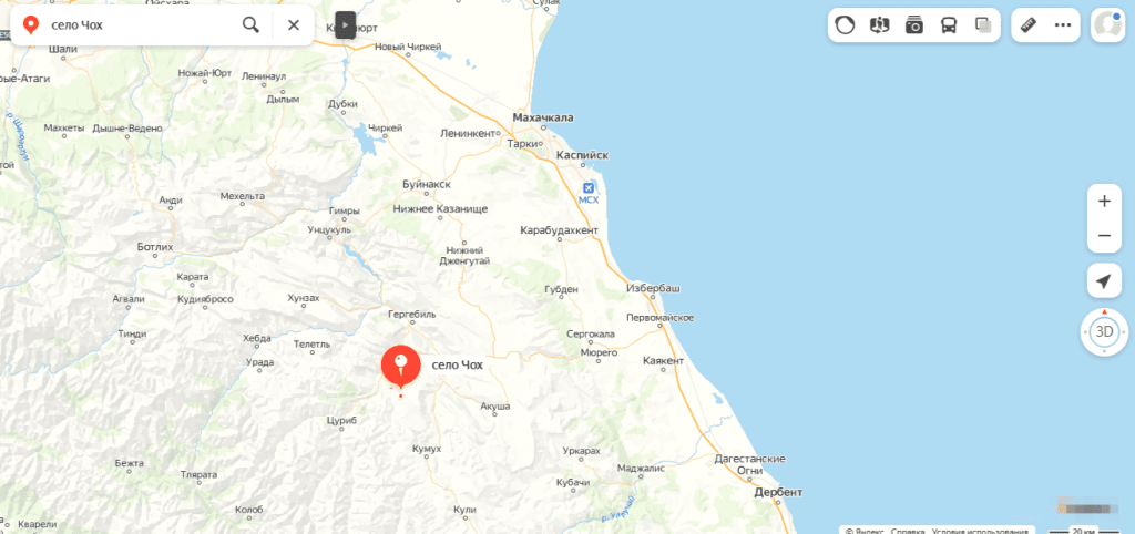 Село Чох на карте.png Село Чох на карте.png