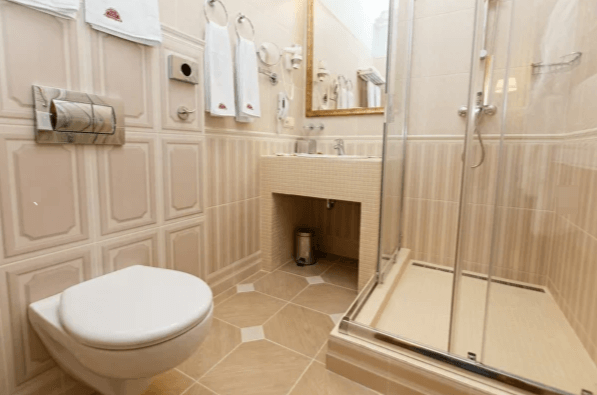 Гостиница Северная, Петрозаводск , вид санузла в номере с раздельными кроватями.png