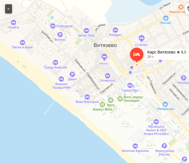 Гостевой дом Карс в Витязево на карте.png