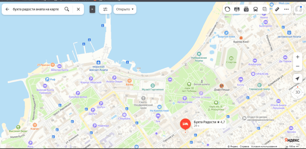 Бухта Радости, Анапа на карте.png