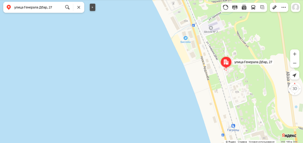 Отель Цитрус,Гагры на карте.png Отель Цитрус,Гагры на карте.png