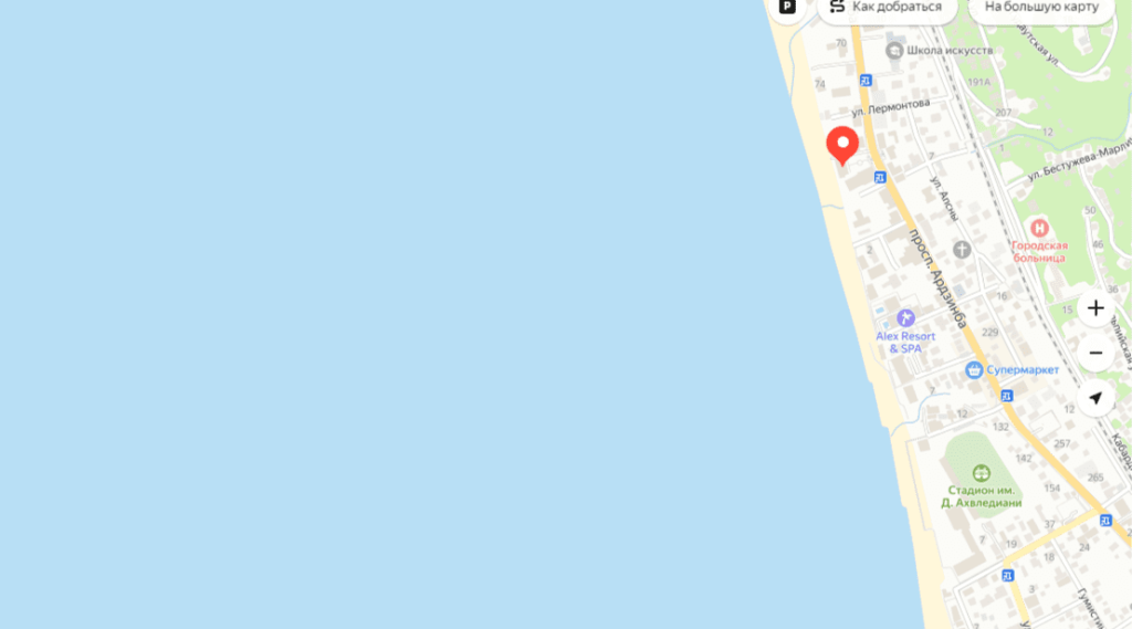 Отель Руслан в Гаграх, на карте.png