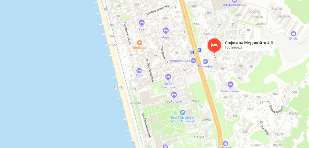 Гостевой дом София на Медовой на карте.png
