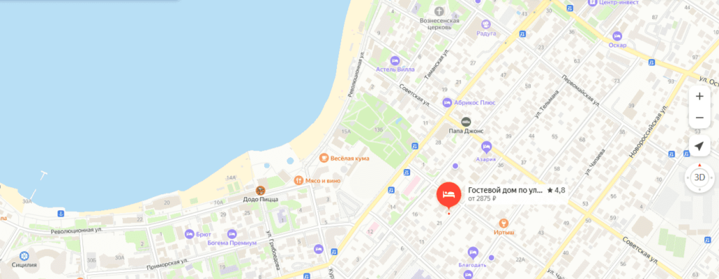 Геленджик Гостевой Дом Тельмана 23 на карте.jpg