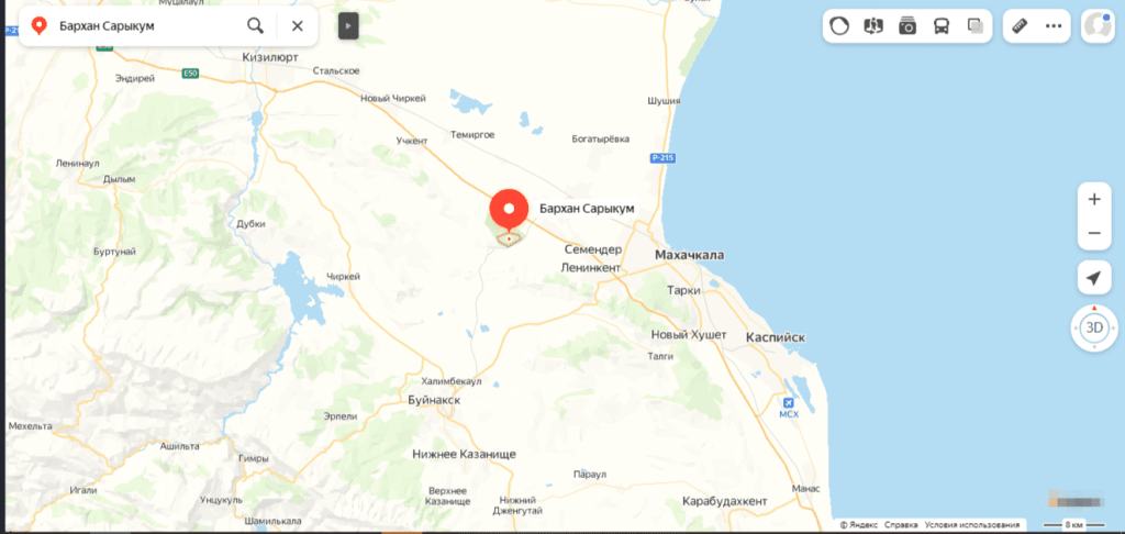 Бархан Сарыкум, Дагестан на карте.png Бархан Сарыкум, Дагестан на карте.png