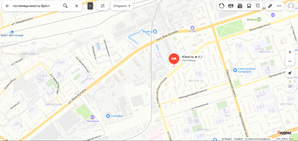 Гостиница Юность Брест на карте.png