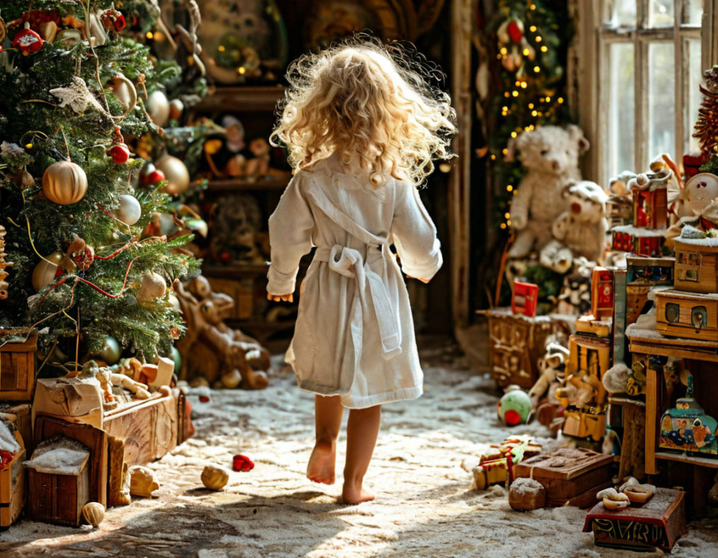 девочка бежит посмотреть что же под ёлкой.jpg