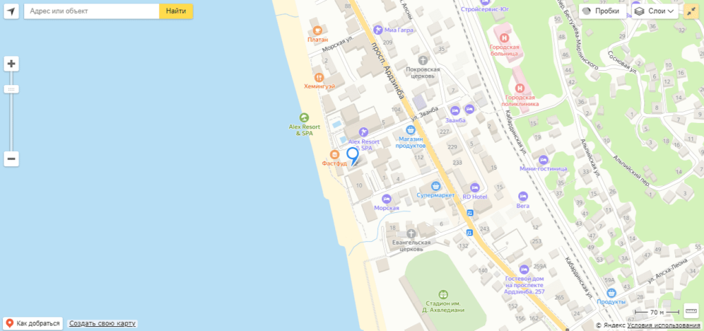 Гостевой дом У моря, Гагры на карте.png Гостевой дом У моря, Гагры на карте.png