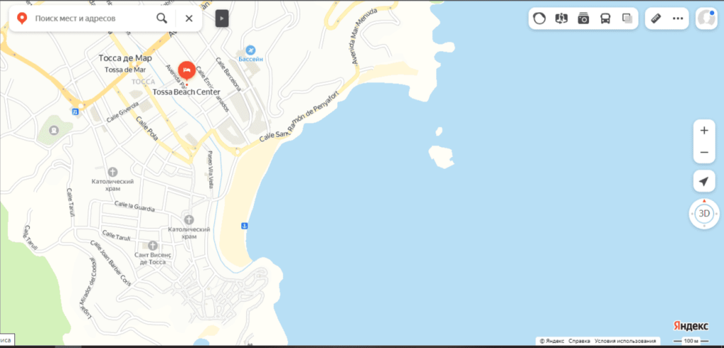 Расположение отеля Tossa Beach Center.png