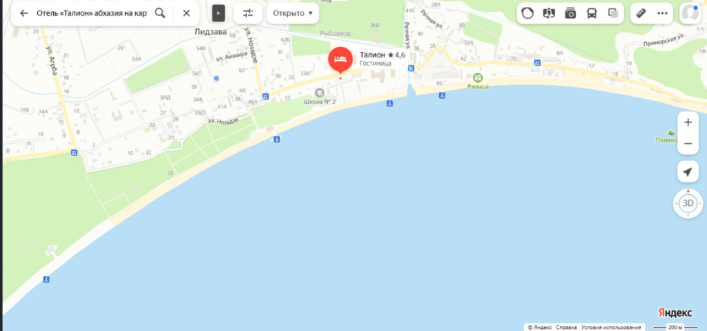 ОтельТалион в Пицунде, Абхазия на карте.png