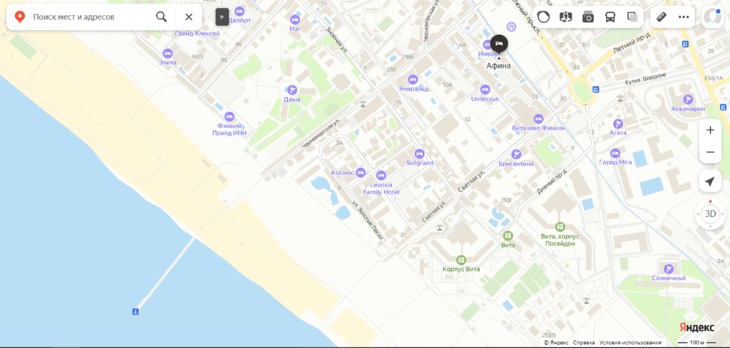 Отель Афина в Витязево на карте (1).png