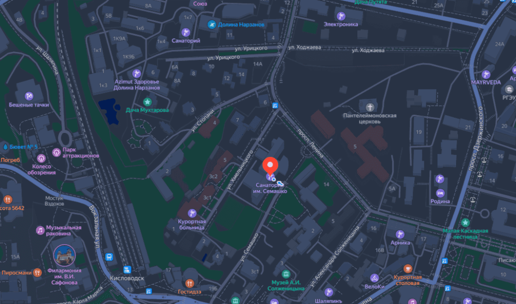 Санаторий имени Семашко в Кисловодске, Россия на карте.png