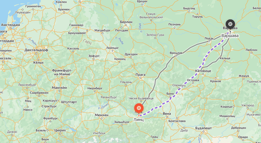 Расстояние от Варшавы до Линц.png