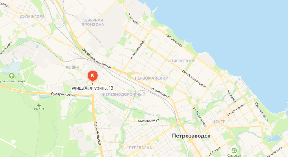 Гостиница Белые ночи, Петразоводск на карте.png