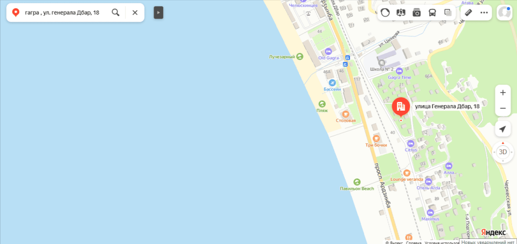 Отель Генерал Дбар 18, Гагра на карте.png Отель Генерал Дбар 18, Гагра на карте.png