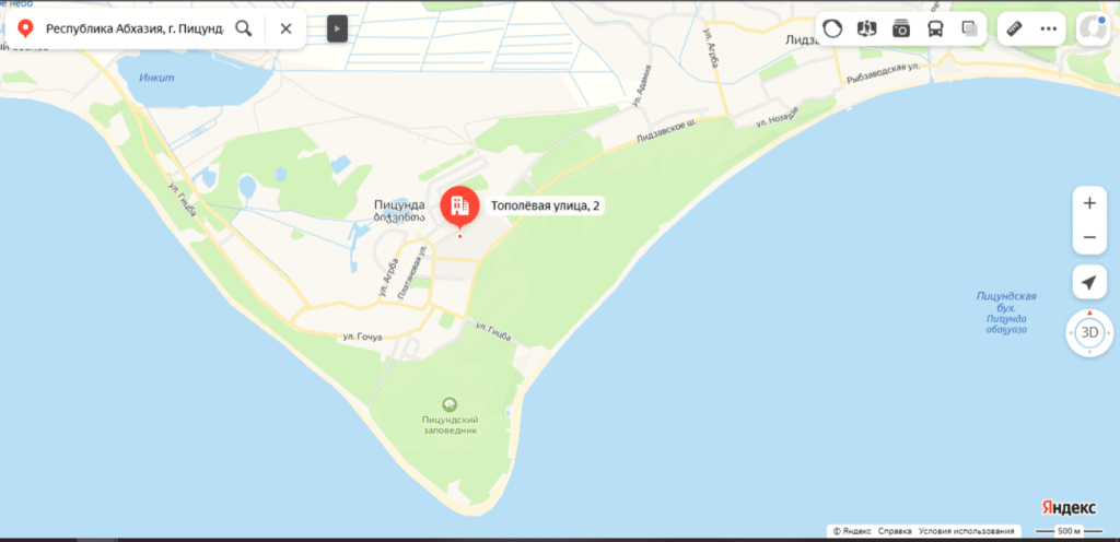Отель Пицунда в Пицунде на карте.png Отель Пицунда в Пицунде на карте.png